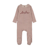 Lilette Mauve Gingham Bebe Footie