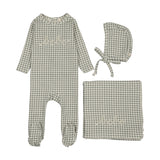 Lilette Pale Blue Gingham Bebe Layette Set