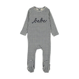 Lilette Off Navy Gingham Bebe Footie