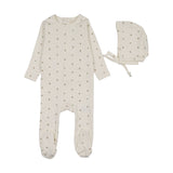 Lilette Cream/Pink Bitsy Floral Footie/Bonnet