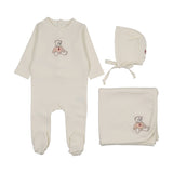 Lilette Cream/Pink Sweet Bear Layette Set