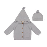Mema Knit Light Blue Hooded Knit Sweater/Beanie
