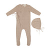 Mema Knit Oatmeal Mock Wrap Footie/Bonnet