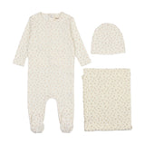 Mema Knit Pink Cherry Print Layette Set