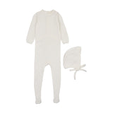 Mema Knit Cream Bebe Footie/Bonnet