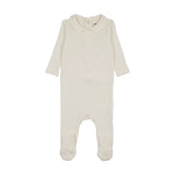 Mema Knit Ivory Rib Collar Footie