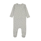 Mema Knit Navy Floral Snap Back Footie