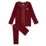 Noggi Burgundy Button Down Pajama