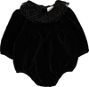 Louis Louise Black Servanne Velvet Romper