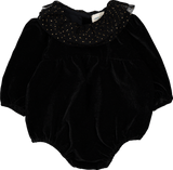 Louis Louise Black Servanne Velvet Romper