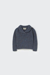 My Little Cozmo Blue Tweed Baby Collar Sweater