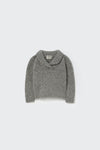 My Little Cozmo Grey Tweed Baby Collar Sweater