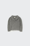 My Little Cozmo Grey Tweed Baby Collar Sweater