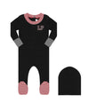 Little Parni Black Varsity Footie