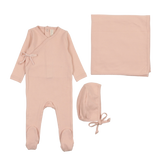 Lilette Peach Pinpoint Wrap Layette Set