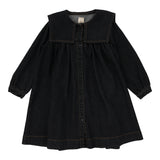 Analogie Black Denim Pleated Sailor Dress