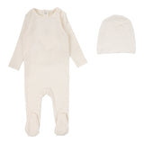 Lilette Cream/Pink Dotted Footie Set