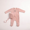 Bee & Dee Toffee Plaquette Velour Footie/Bonnet - 12m