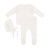 Lilette White Pointelle Bris Set and Blanket