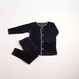 Bee & Dee Captain Blue Print Trim Velour Pajamas
