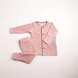 Bee & Dee Old Rose Print Trim Velour Pajamas