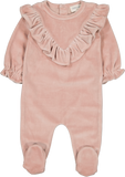 Louis Louise Pink Velour Footie