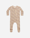 Quincy Mae Posy Bamboo Zip Footie
