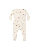 Quincy Mae Natural Bloom Bamboo Zip Footie