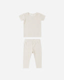 Quincy Mae Bamboo Short Sleeve Pajama Set Oat Gingham