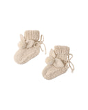 Quincy Mae Ecru Bunny Knit Booties