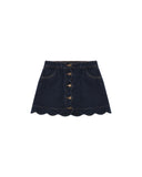 Rylee & Cru Dark Indigo Scallop Mini Skirt