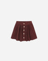 Rylee & Cru Burgundy Button Front Mini Skirt