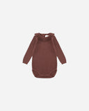 Rylee & Cru Burgundy Ruffle Collar Bodysuit