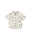 Rylee & Cru Ocean Toile Collared Short Sleeve Shirt