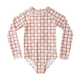 Rylee & Cru Cherry Check Rashguard 1pc
