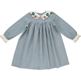 Bebe Organic Blue Check Rhea Dress