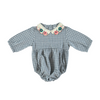 Bebe Organic Blue Check Rhea Romper