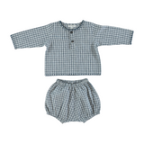 Bebe Organic Blue Check Rigel Baby Set