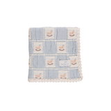 Bebe Organic Blue Rocking Horse Patchwork Blanket