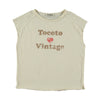 Tocoto Vintage Off White Sleeveless Vintage Tshirt