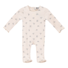 Whipped Cocoa Blue Fine Rib Floral Footie