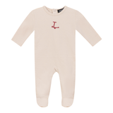 Space Gray Dark Almond Chest Print Footie