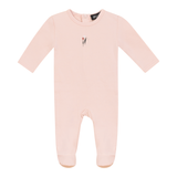 Space Gray Soft Pink Chest Print Footie