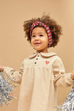 Sproet & Sprout Beige Corduroy Heart Dress