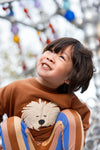 Sproet & Sprout Mocca Dog Moustache Sweatshirt