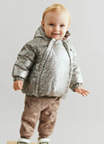 Wheat Silver Floral Morgen Puffer Jacket