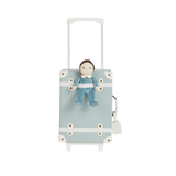 Olli Ella Steel Blue See-Ya Suitcase