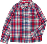 Louis Louise Off White/Red Tartan Plaid Shirt