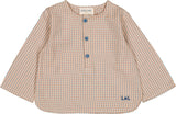 Louis Louise Beige Twill Check Baby Shirt