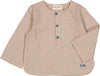 Louis Louise Beige Twill Check Baby Shirt